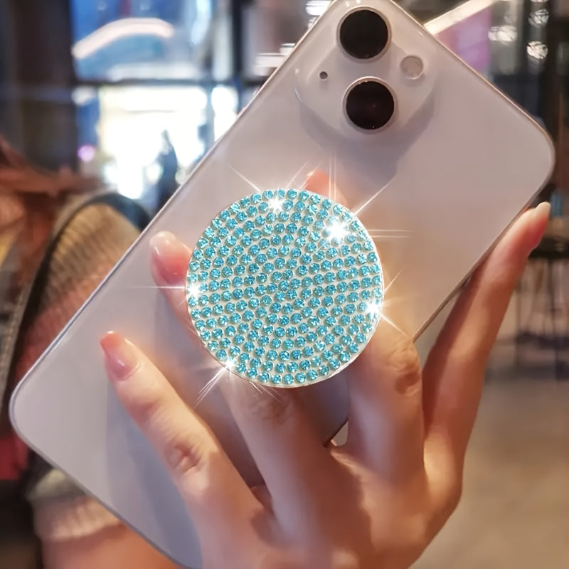 A Sparkling Diamond Phone Pull-Out Stand, a Creative And Colorful Foldable Phone Holder, Perfect for Lazy Users And an Ideal Gift for Holidays.